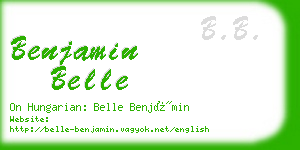 benjamin belle business card